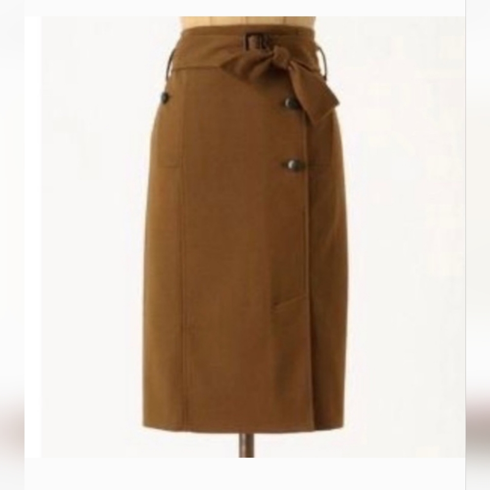 Anthropologie Cartonnier Belted Trench Pencil Skirt Size 8